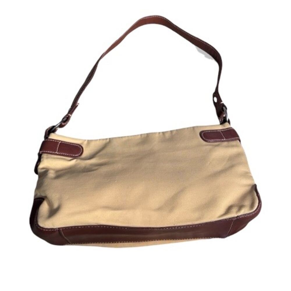 Vintage Etienne Aigner Beige Canvas Leather Shoulder Bag Classic Neutral Purse - Picture 5 of 13
